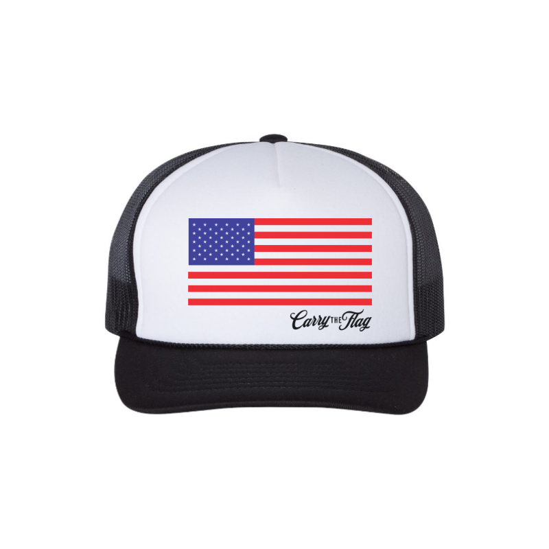 White & Black - American Flag Hat