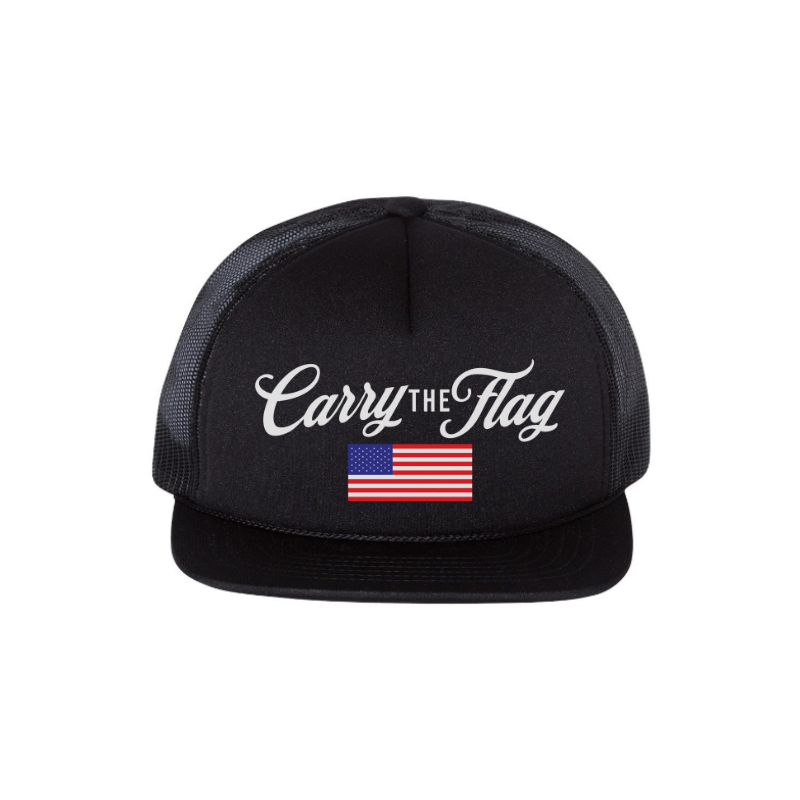 Black - Red, White & Blue Carry The Flag Snapback Hat